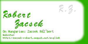 robert zacsek business card